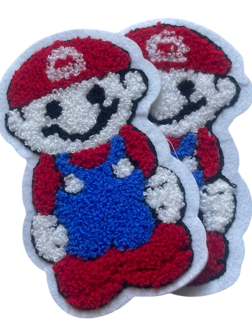 handmade Super Mario punch needle and tufted textile patch crafting DIY
